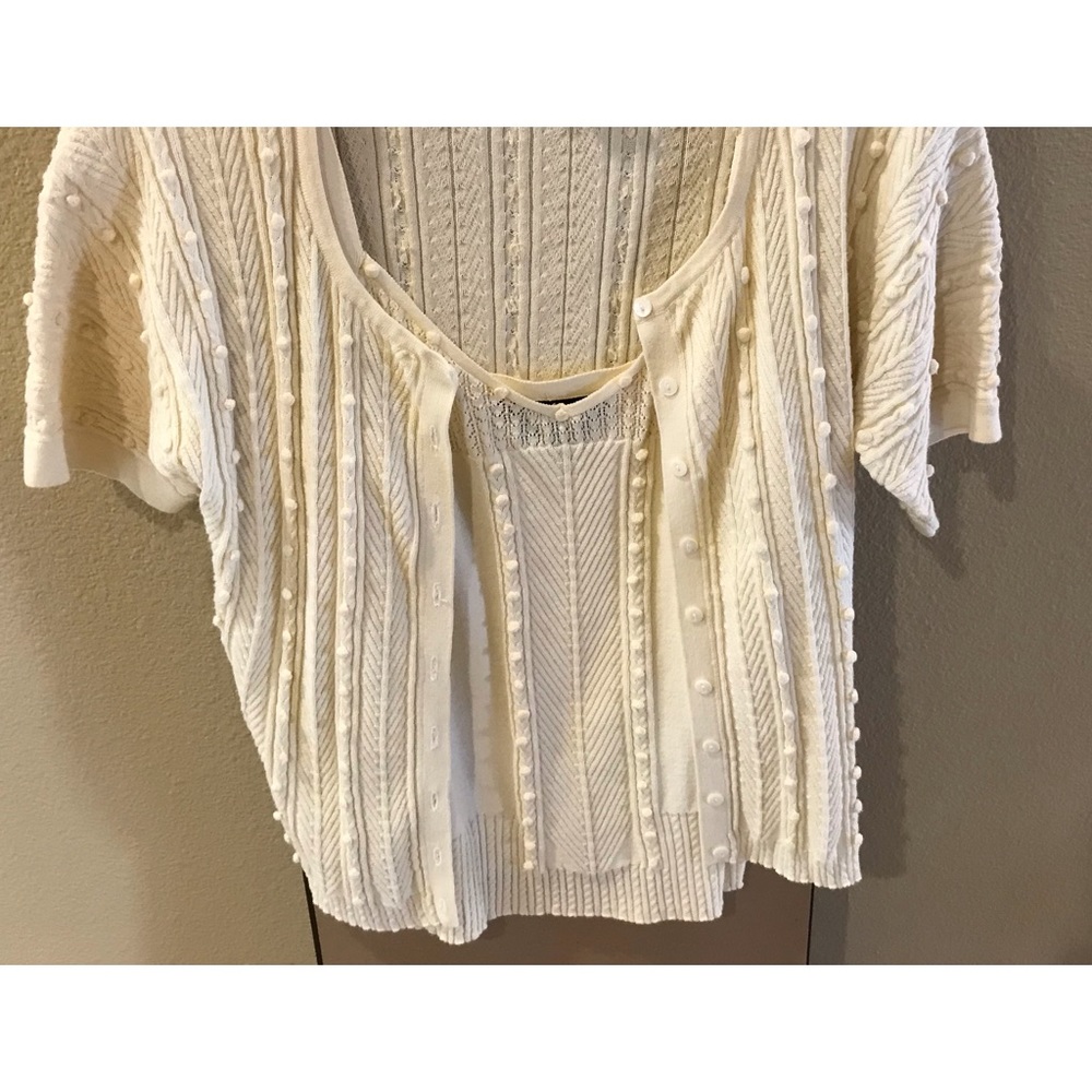 Etcetera short sleeve sweater set with tank